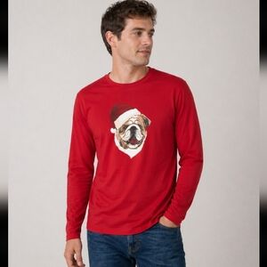CLUB ROOM Christmas Santa Hat Dog Long Sleeve